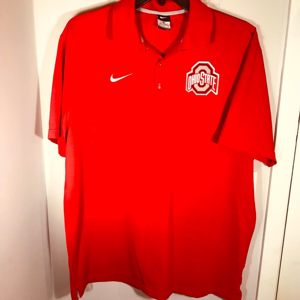 Ohio State Nike Dri Fit red polo shirt size XL